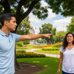 Muestra la actitud de culpar al otro para evadir responsabilidad en la relación de pareja